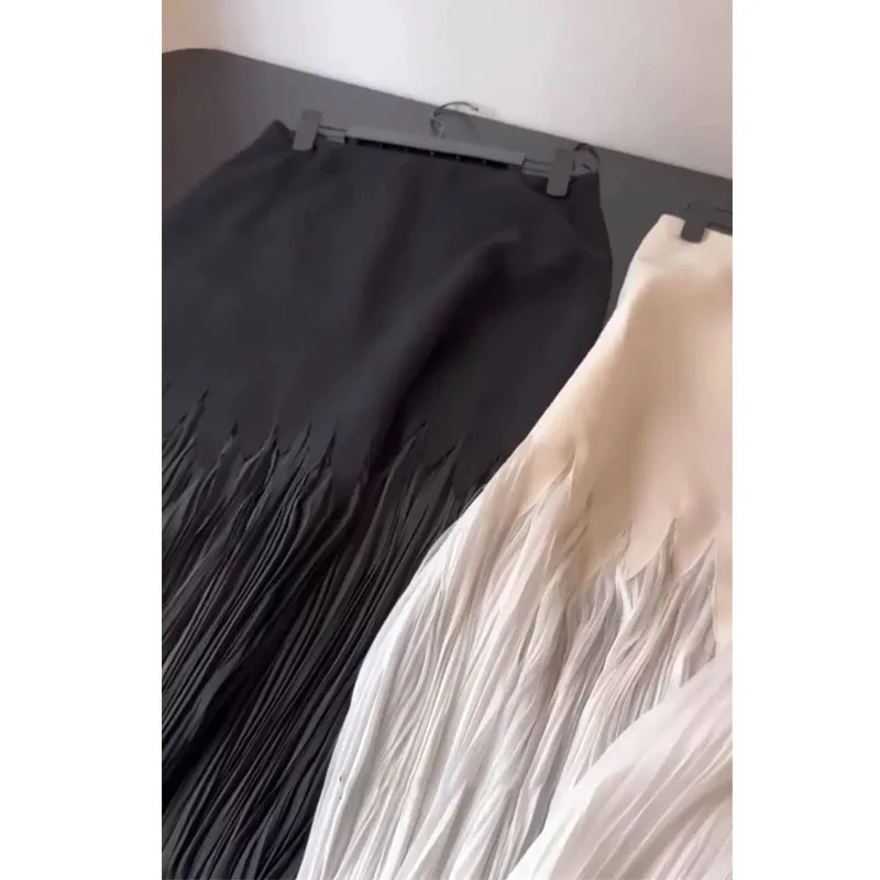 French New Design Patchwork Skirt Summer Women Temperament Sexy Pleated Wrap Hip Trumpet Skirt Fashion Clubwear Sweet Mori Girl