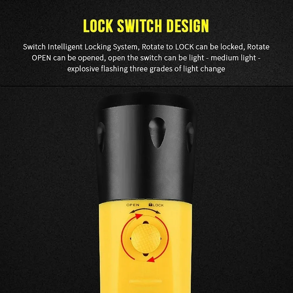

1200LM Diving Flashlight L2 Strong Light IPX8 Waterproof Underwater Lighting Fixed Focus Long-range Submersible Lighting
