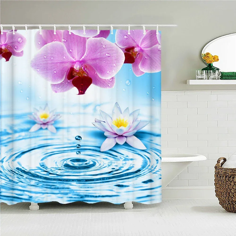 Waterproof Shower Curtain For Bathroom Nature Flowers Sunflower Print Bathtub Curtains Polyester Bathroom Curtain with Hooks