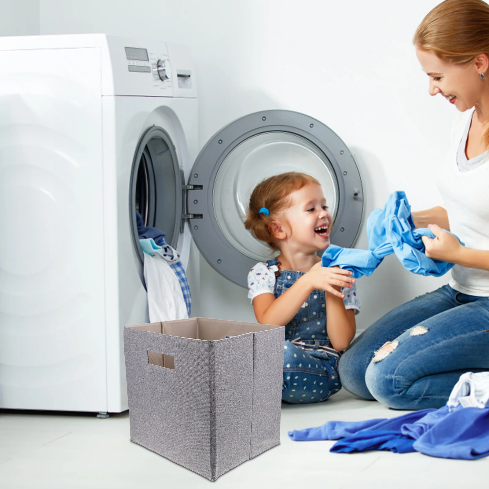 

Large Capacity Folding Laundry Basket Dark Gray Non-Woven Fabric Storage For Clothes Sundries Household Organizer Portable Dirty