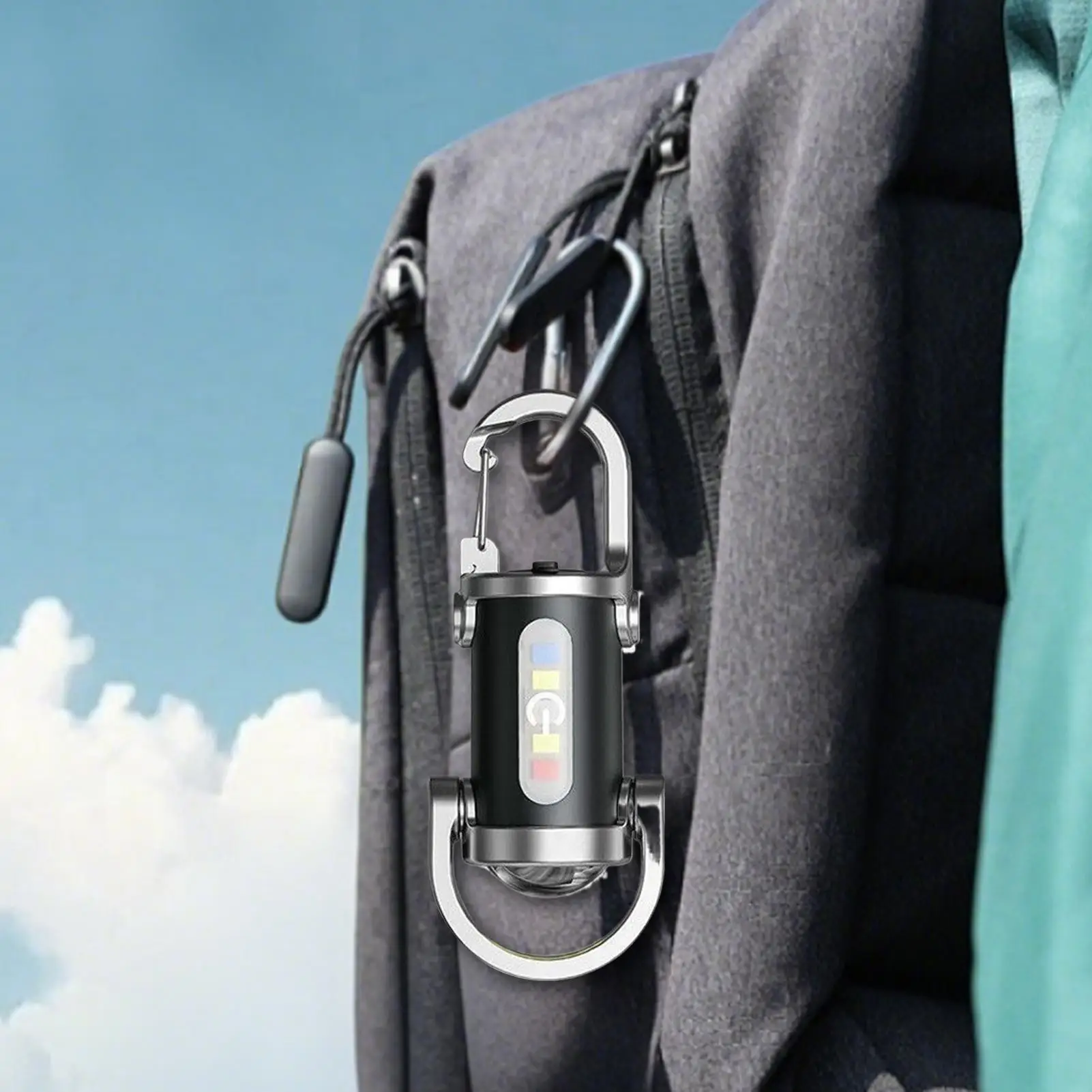 Mini USB Rechargeable LED Flashlight Keychain Portable Waterproof Camping Pocket Lamp Keyring Hanging Light Outdoor Gear