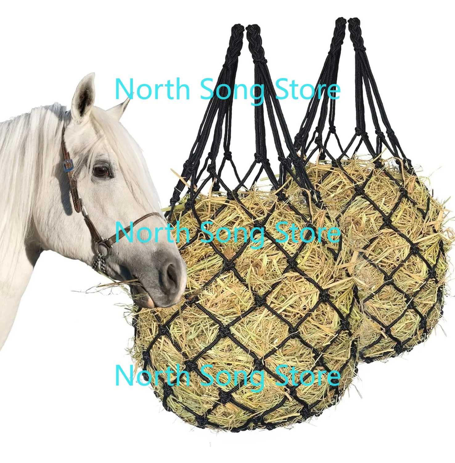 

2PCS Hay Net for Horses,Slow Feed Hay Bag for Horses Goat Sheep,Hanging Hay Feeder Bag for Horses Stable Stall Paddock Rest Toy