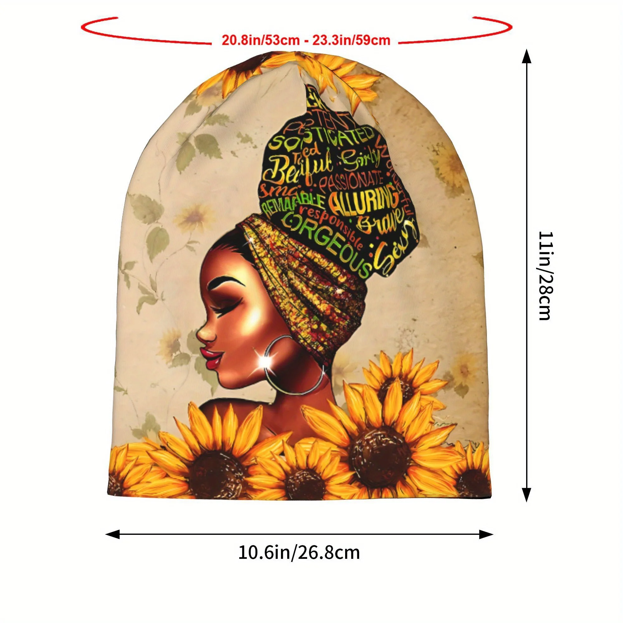 African Woman Artwork Skullies Beanies Cool Sport Hat