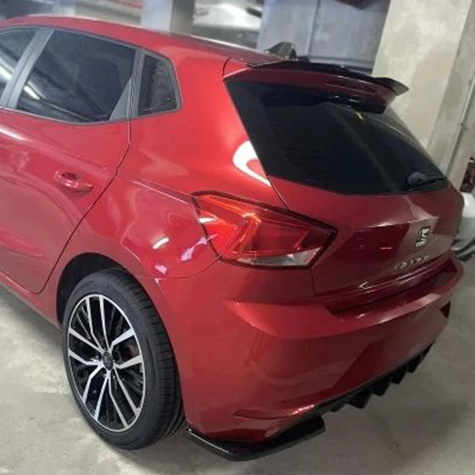 For SEAT Ibiza MK5 6F Spoiler Extension Lip 2017 2018 2019 2020 2021 Mini Spoiler Carbon Look ABS Car Trunk Rear Roof Wing New - view 2