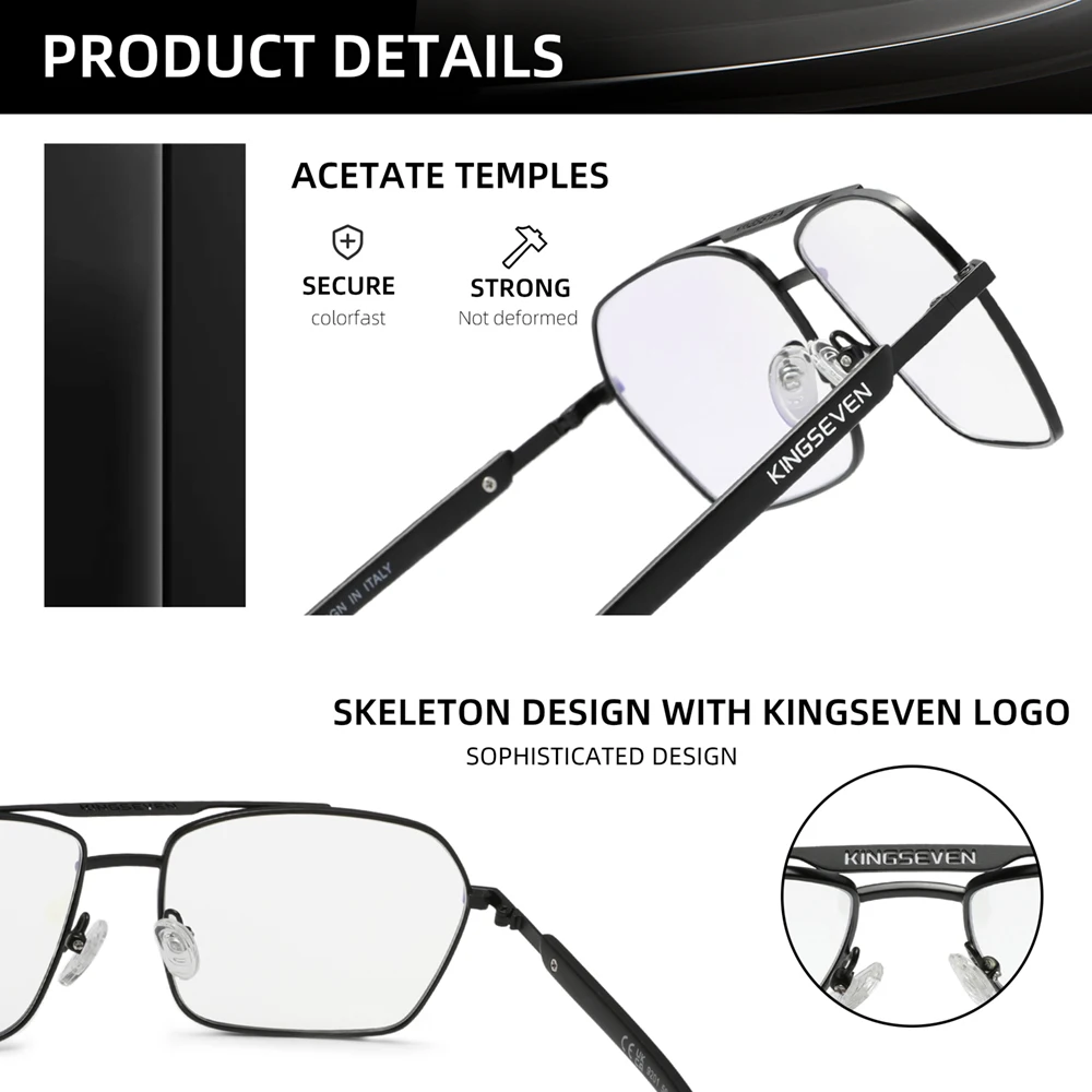 KINGSEVEN  Blue Light Filter Transparent Glasses Men/Women Computer Anti-Blue Ray Eyewear Fashion Decorative  Eyeglasses