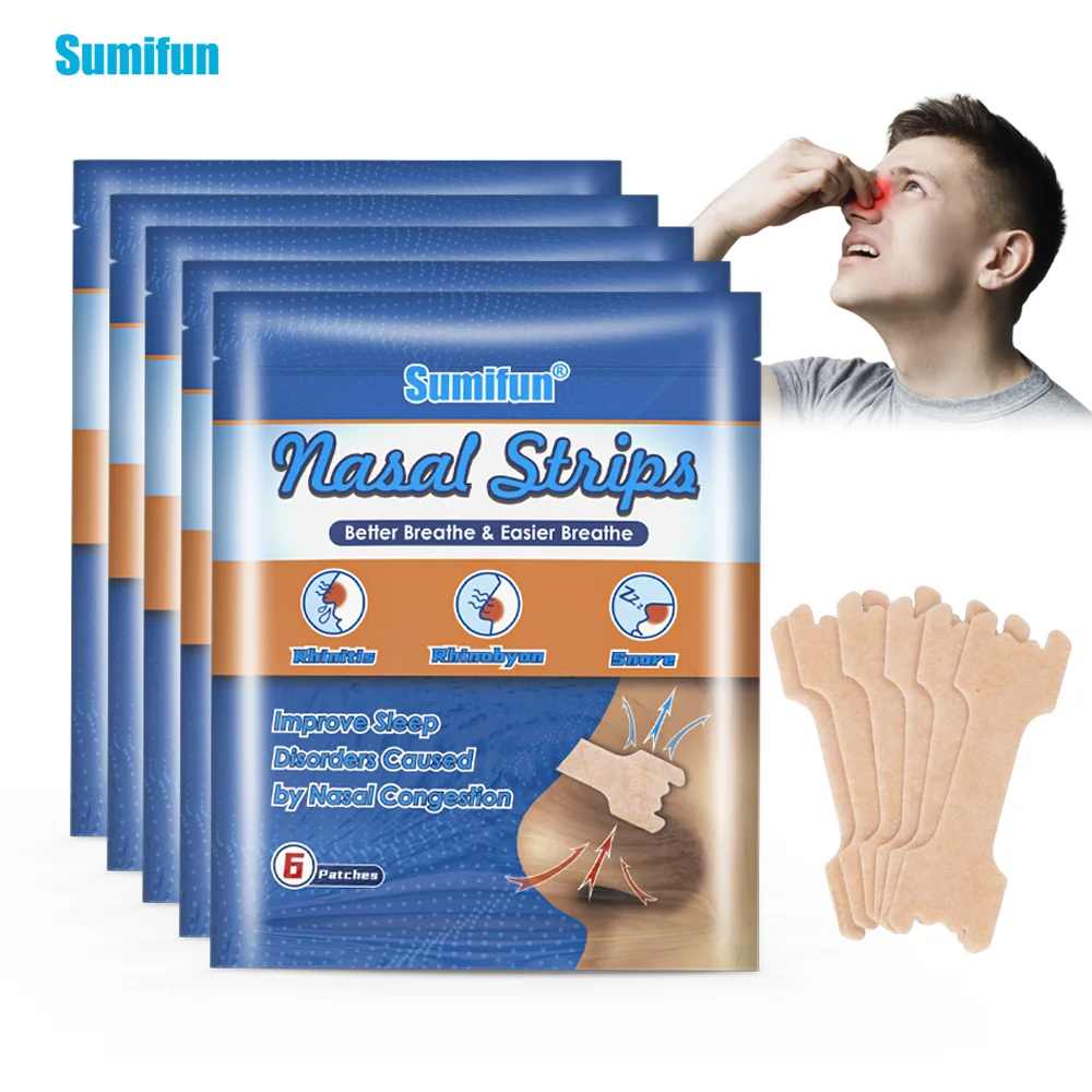 

6/18/30Pcs Sumifun Rhinitis Relieve Patch Treatment Nasal Obstruction Itching Cold Sticker Sinusitis Breathe Health Care Plaster