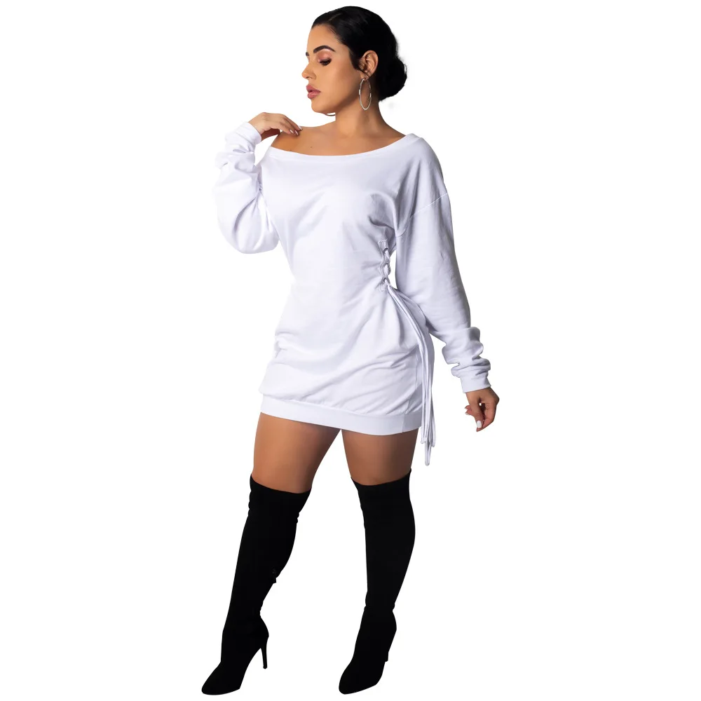 VOLALO Women Cloak Sleeve Dress Party Dress Runched Long Sleeve  Slim Fit Club Bodycon Mini Dress