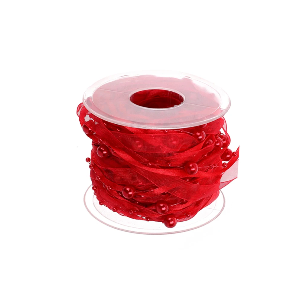

Creative Bead Ribbon Decorative Webbing Bands for Bouquet Party Craft Supplies Red Wedding Decor