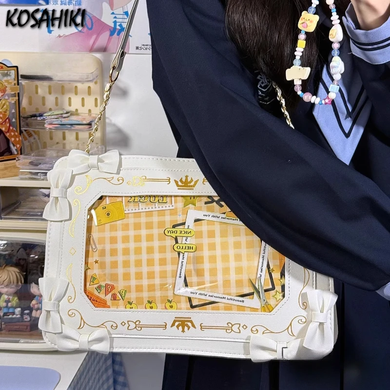 

Luxury Design Sweet Bow Lolita Handbags Fashion Women Kawaii Crossbody Bag Y2k Aesthetic Transparent Shoulder Ita Bags Japanese
