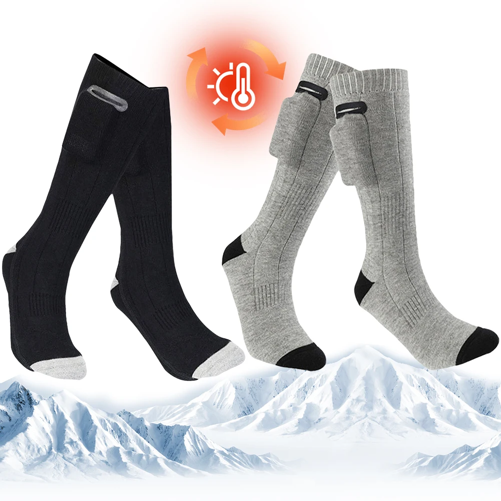 Electric Heated Socks Intelligent Temperature Control Settings Heating Socks Rechargeable Anti-Cold Heating Socks Winter Warm