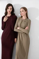 AS 2024 summer woman clothes cardigan Ankle Length maxi dress nature fiber ribbing fabric clothing  ( Ship in 1 day) - Image 2