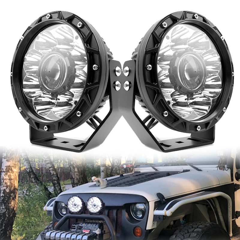 

7 Inch Round 12V 24V Led Work Light Spot Offroad Car For Wrangler JK Pickup 4WD 4x4 Truck ATV SUV Auto Tractor Driving Headlight