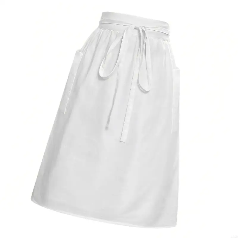 

270D Multiple Pocket White Waist Smock Constructed Of Permanent Polyester For Daily Tasks