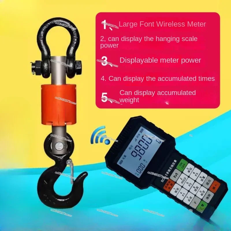 Electronic Crane Scale 3T Wireless Hand-held Hook Scale 5t Belt Print Crane Weighing 10 Tons Crane Scale