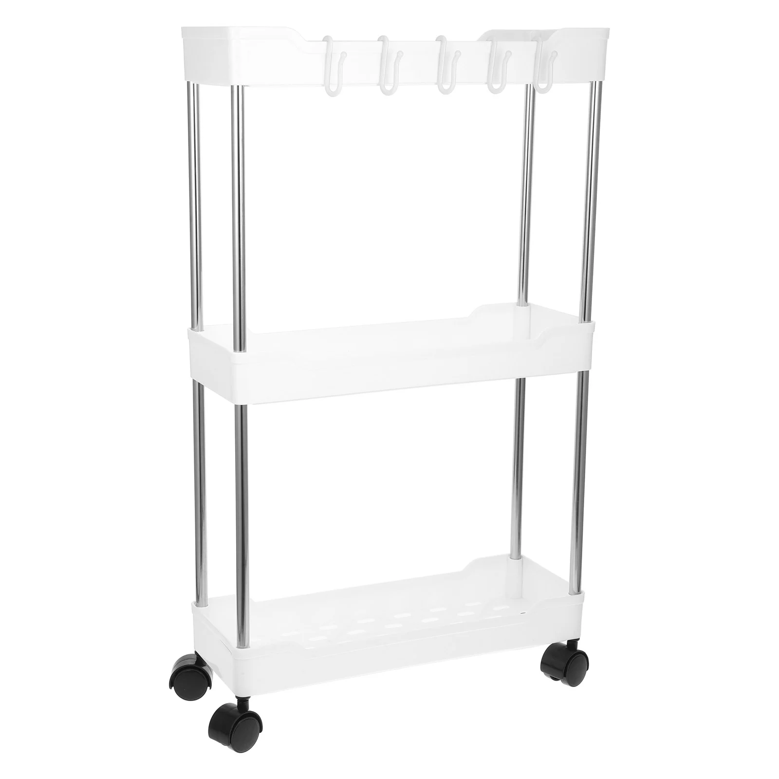 Trolley Rack Storage Shelf Cart Pantry Organizer Rolling Utility Multi-layer Stand Can Move