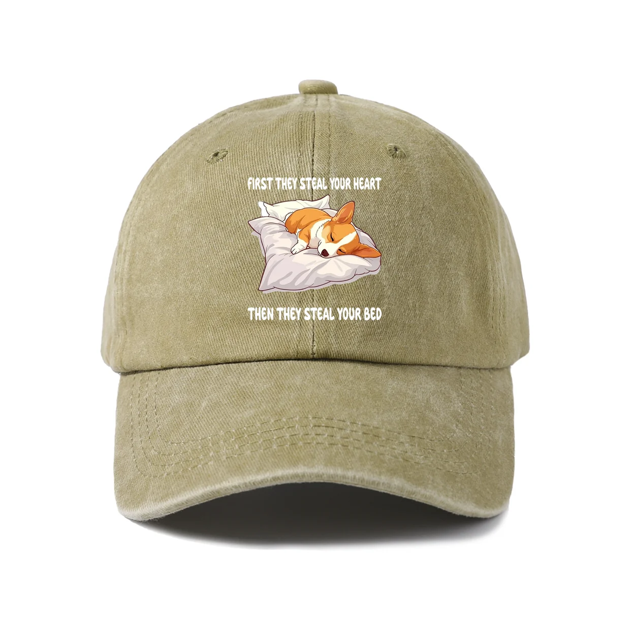Fox Steals Your Heart Quote Graphic Baseball Cap, Vintage Washed Adjustable Unisex Dad Hat, Casual Gift