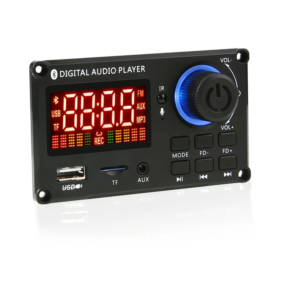 50W Amplifier DIY MP3 Decoder Board Bluetooth 5.0 DC 8-24V Car MP3 Player USB FM AUX Call Recording Volume Control