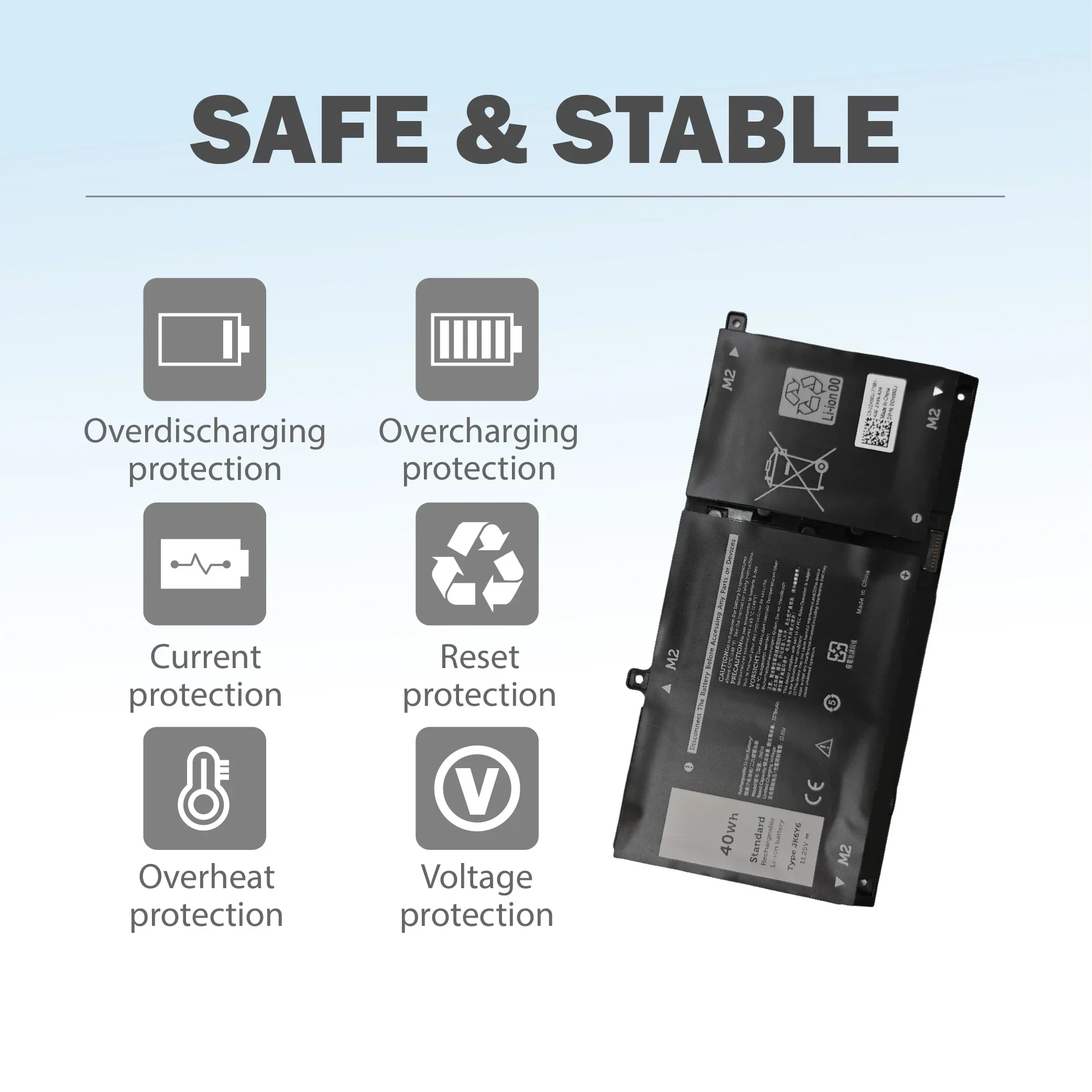 【توصيل سريع】بطارية بديلة NewJK6Y6 11.25V 40Wh لسلسلة Dell Latitude 15 3510 5401 5405 5408 5505 #4