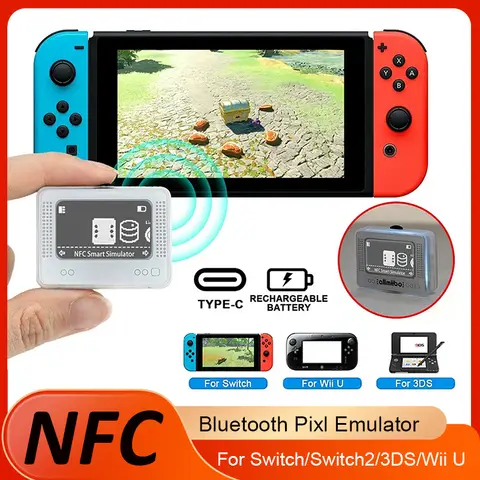 For Amiibo NFC Pixl Emulator Simulator Chargeable Bluetooth Intelligent Simulator for Switch2/Switch WiiU 3DS Game Accessories