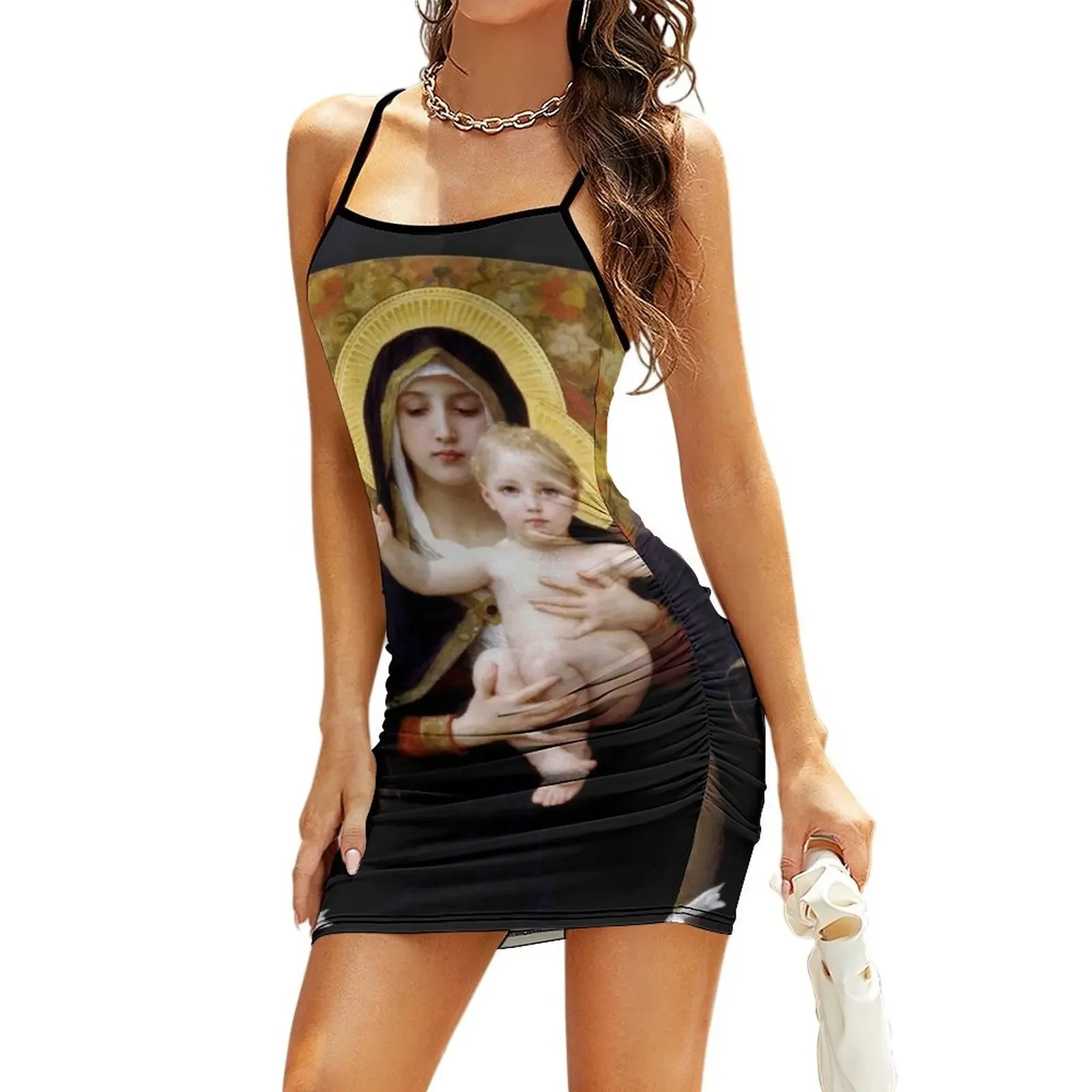 

Our Lady: Virgin of the Lilies, Bouguereau Sling Dress womens dress Woman dresses Summer women's clothing Elegant gown Dress