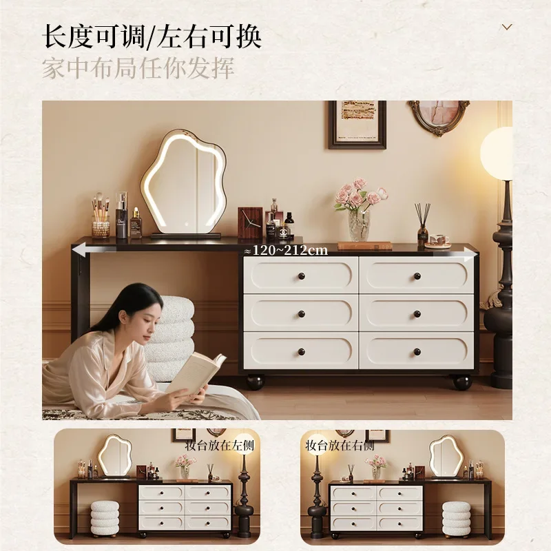 solid wood chest, living room, bedside locker, bedroom, storage drawer, French dresser, integrated storage, medieval