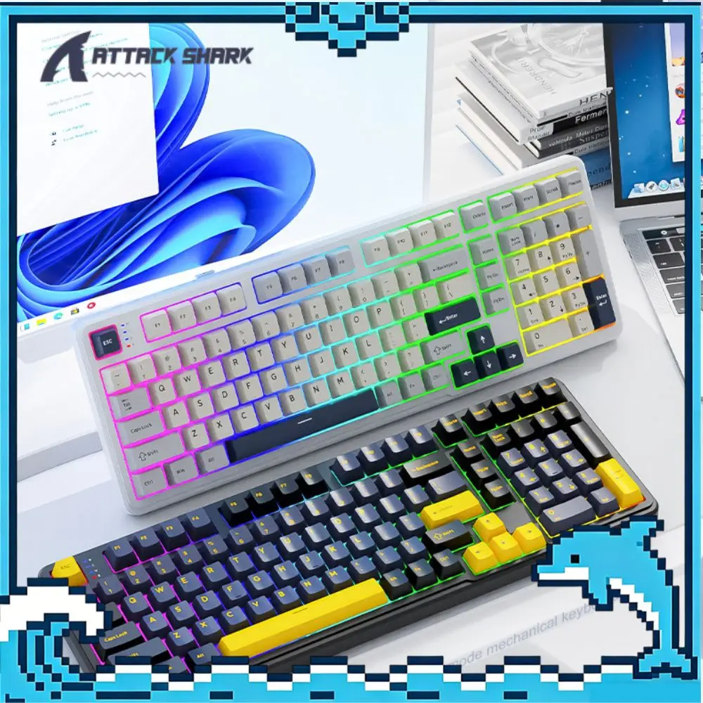 Attack Shark X98 Mechanical Keyboard Tri-Mode Wireless  Hot-Swap RGB PBT Keycaps 4000mAh Battery Gaming Keyboard For PC/Laptop