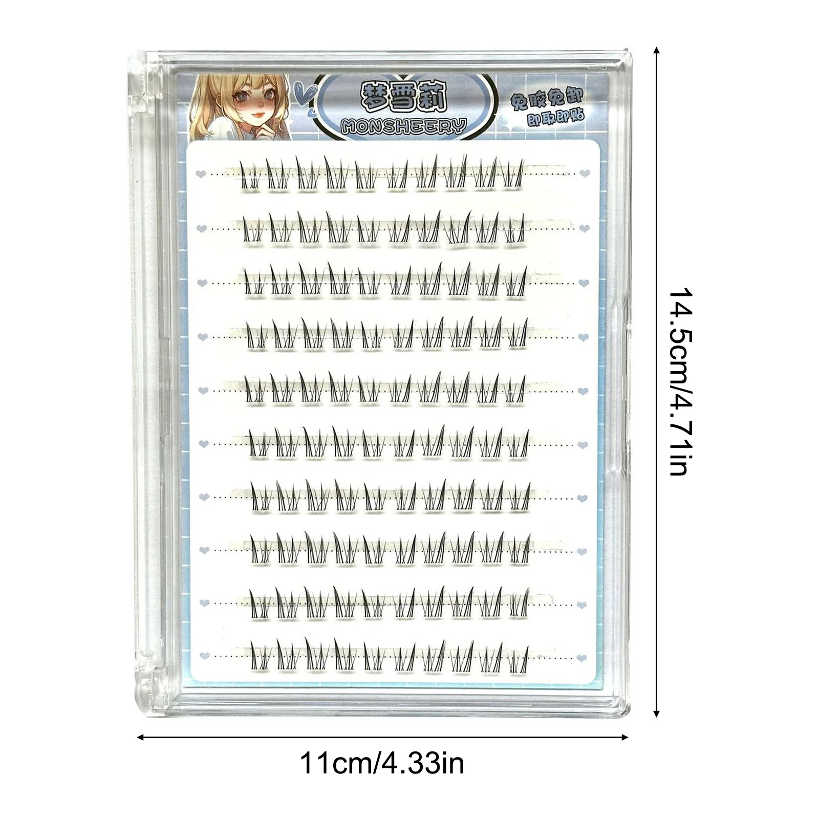 لا غراء تحت الرموش الصناعية مجموعات رموش فردية سفلية شفافة رقيقة الجذعية مظهر طبيعي للمكياج اليومي رموش العين #6