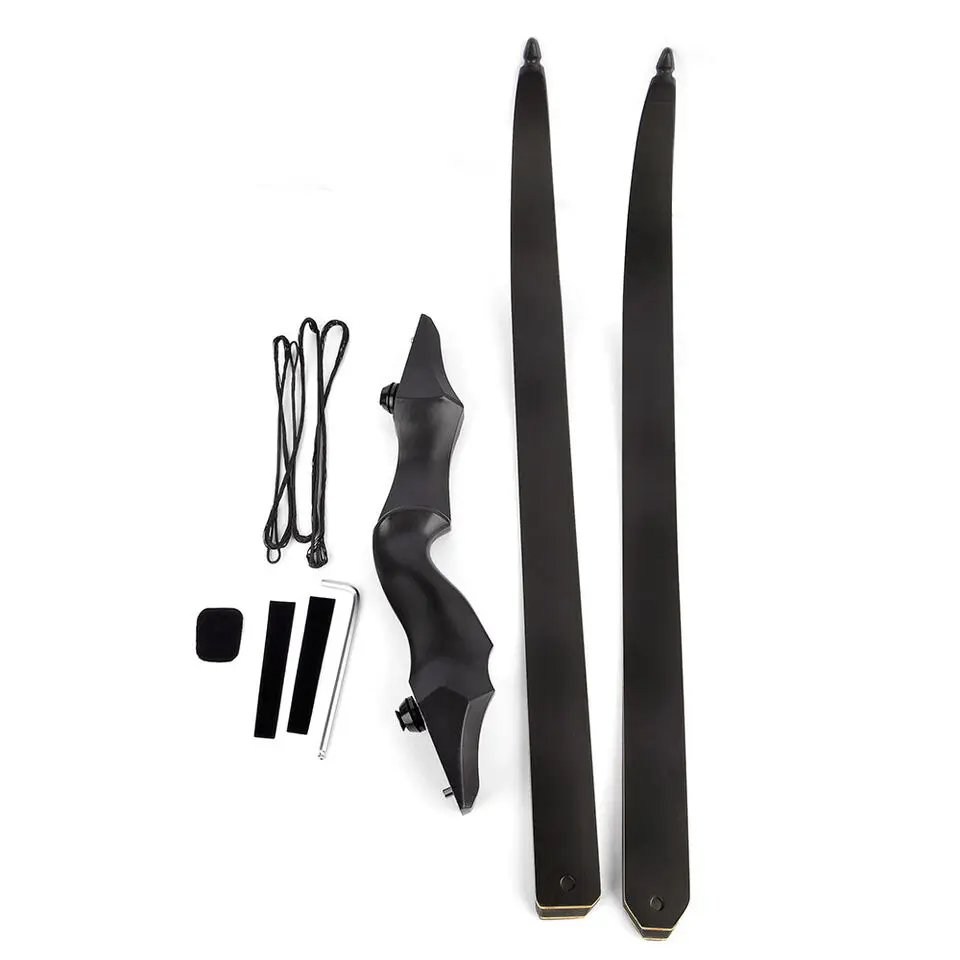 Black Hunter 60″ 25-65Ibs Take Down Recurve Bow Right Hand Bow Junxing Bow For Archery Hunting