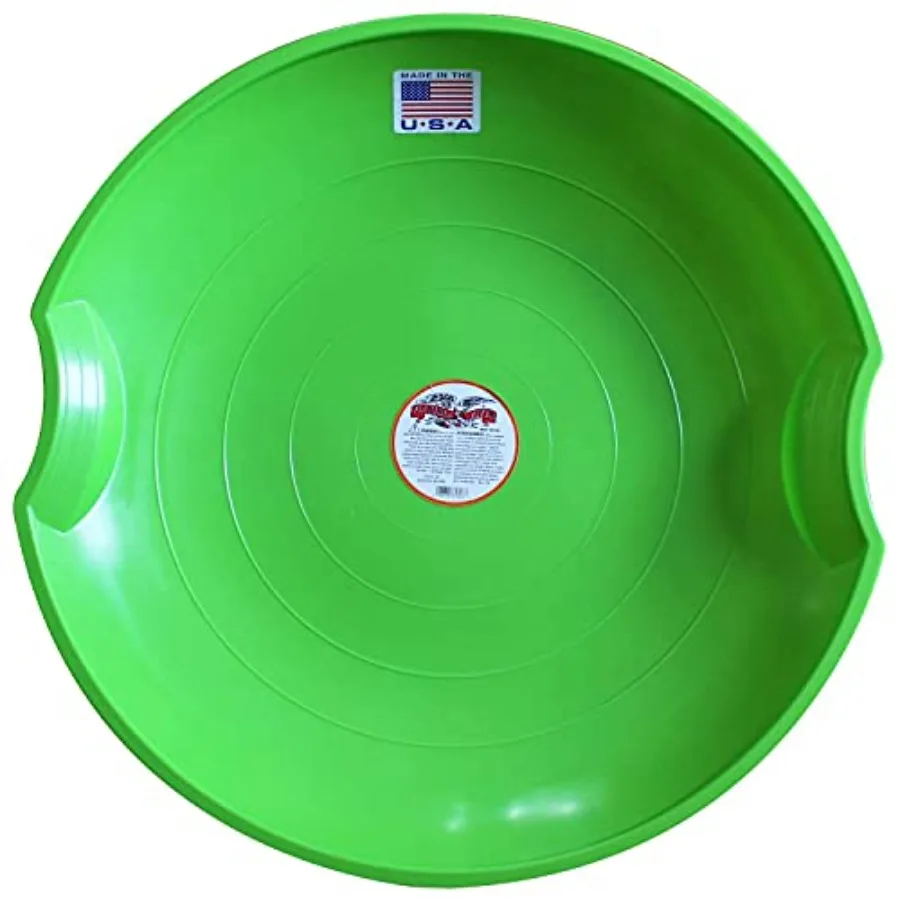 زلاجات الثلج المرنة ذات الصحن الطائر، 3 عبوات من 26 زلاجات صحن بلاستيكية مستديرة مع مقابض يدوية، برتقالي، أخضر ليموني، أزرق #2