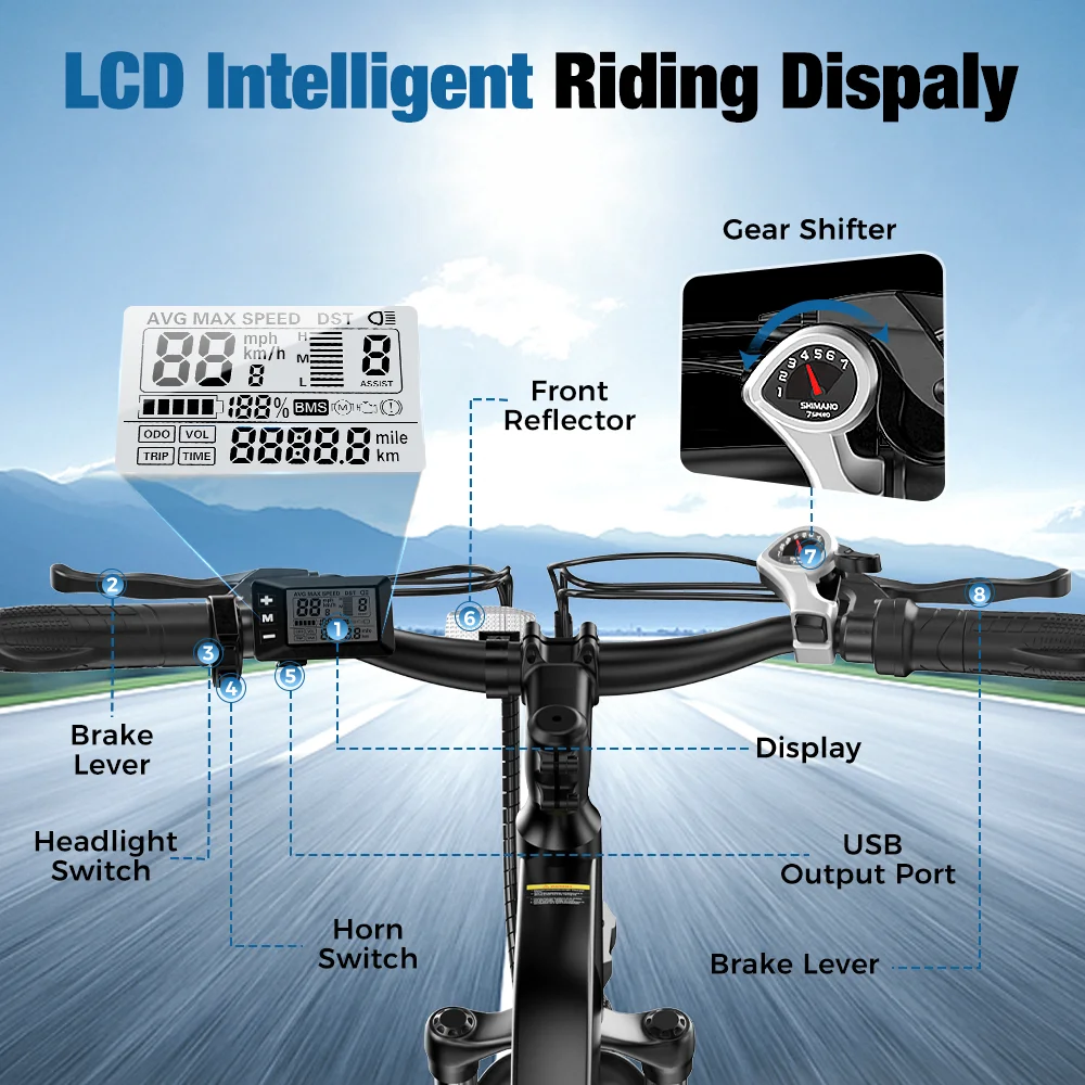 26 بوصة EB3 دراجة كهربائية 250 واط موتور 36V10.4Ah بطارية 100 كجم المدى 5 سرعات أقصى سرعة 25 كم/ساعة تعليق مزدوج مدينة التنقل EBike #3