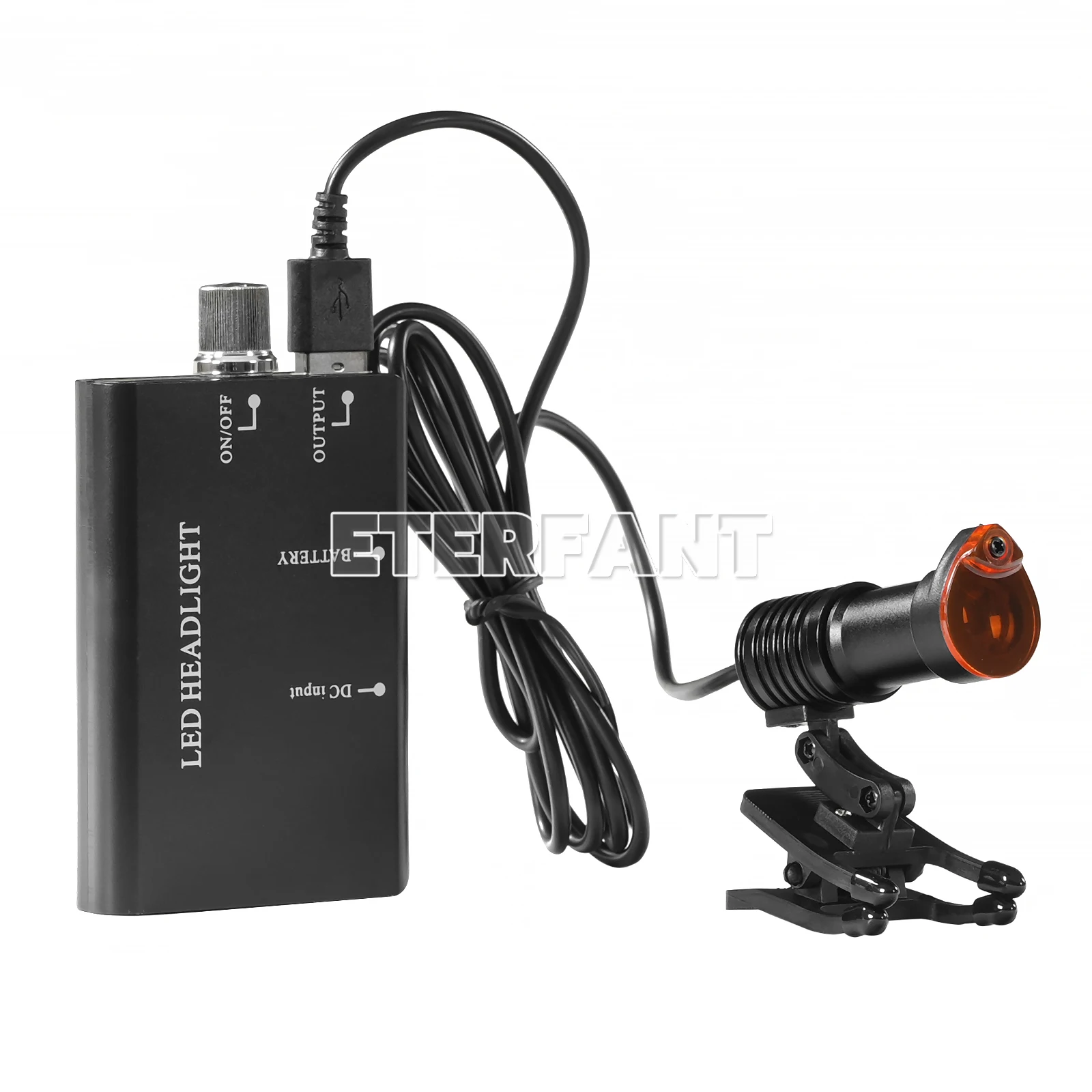 

ETERFANT Dental 5W LED Headlight Lamp Metal Clip with Filter Adjustable Aperture/Brightness 15000-30000lux