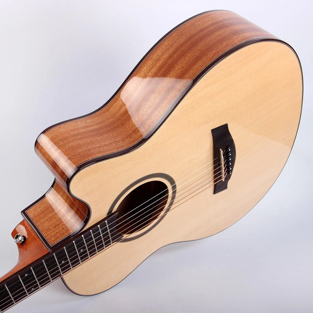 HUASHENG High Gloss 40 41 Inch 6 Strings Folk Acoustic Guitar Spruce Body Rosewood Fingerboard Materials Guitar Acoustic