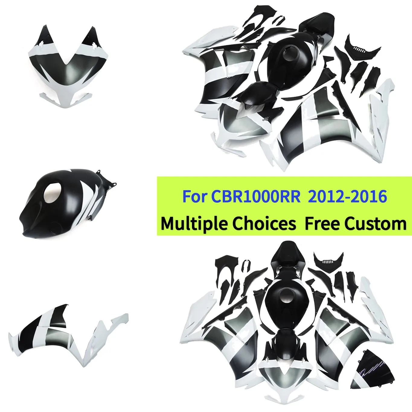 

Комплект обтекателей из АБС-пластика для мотоцикла CBR1000RR 2012-2016, черно-белый, сменные панели кузова