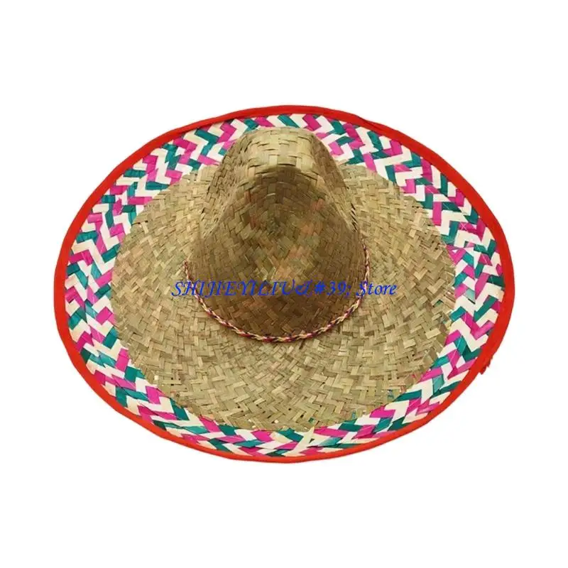 E21F Adjustable Wide Brims Straw Hat Lightweight Fishing Hats Wide Brims Practical Outdoor Hat For Gardening Walking Holiday