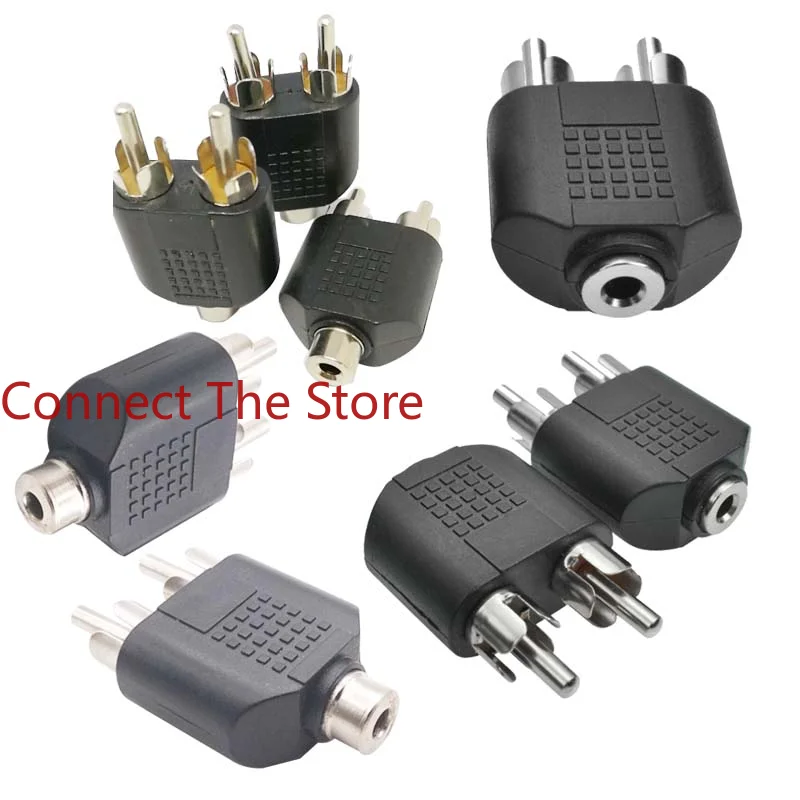 

7PCS 3.5 Stereo Female To 2RCA Male Audio Adapter Socket RCA Plug Lotus