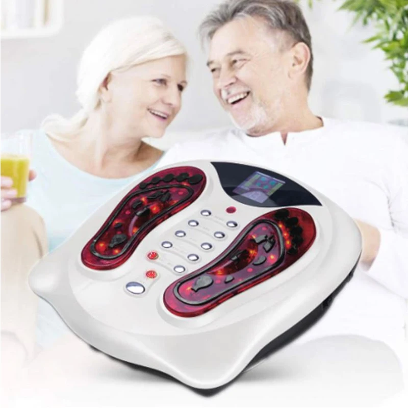 Foot Massager Circulating Stimulator Heat EMS 4 Electrode Muscles Circulatory Cramp In Shoulder Foot Massager Blood Circulation