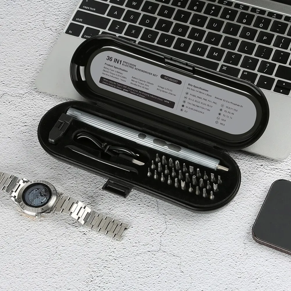 

36 in 1 Electric Screwdriver Set Precision Portable Tool Kit Rechargeable Wireless Magnetic New Small Bit for Phone Watch Repair