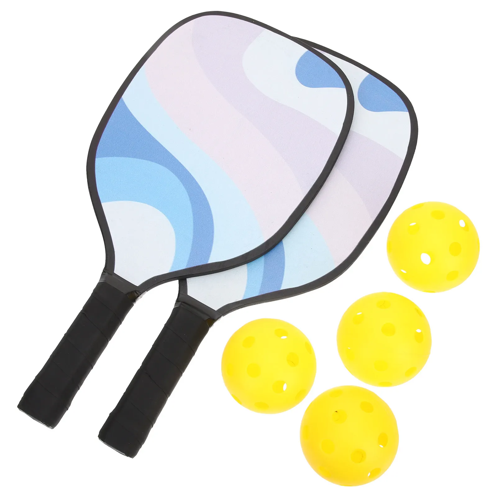 1Set Kids Pickleball Set Includes Rackets Balls Anti-Slip Grip Comfortable Handle Easy Carry for Children Adults Hand-Eye
