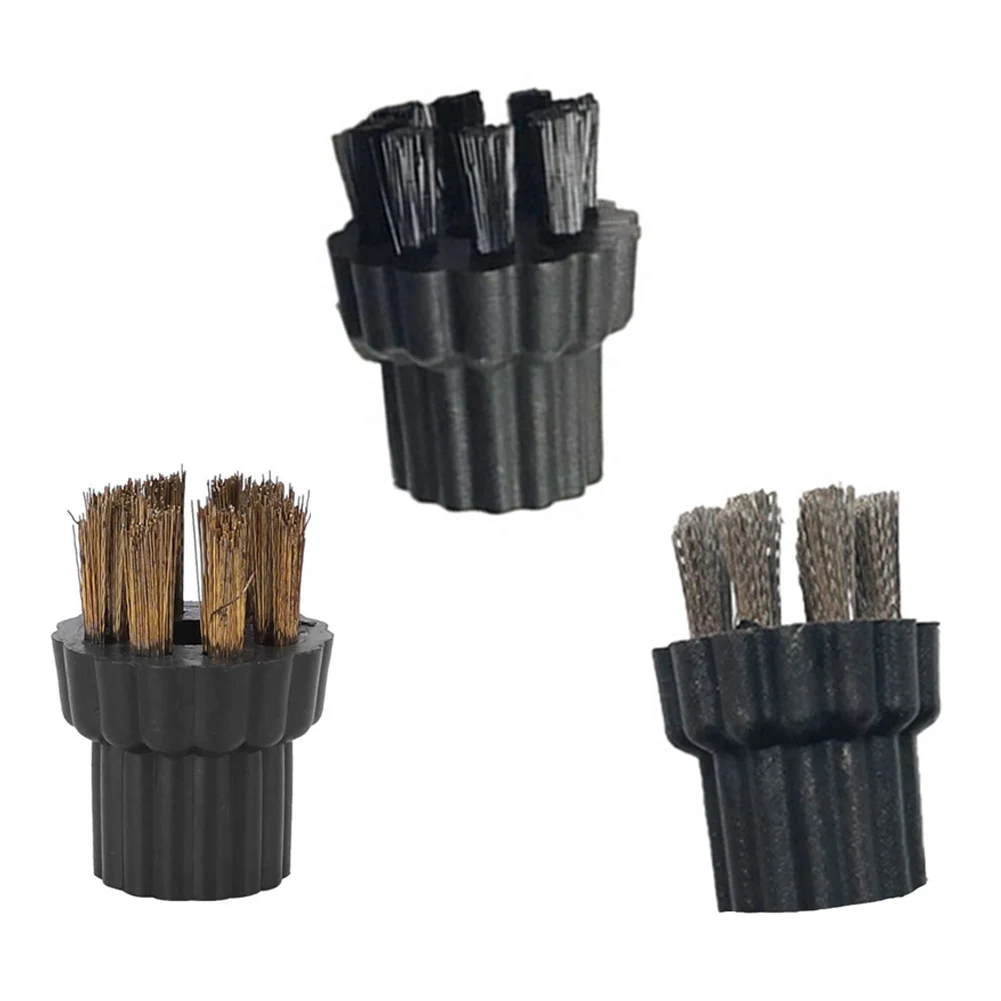 3pcs Steam Cleaner Brass Nylon Brush Head Replacement Parts Fit For Steam Mop X700 For Floor Carpet Pet Hair Cleaning