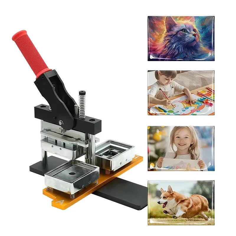 Custom Fridge Magnet Making Machine Kit Multiple Size Square Rectangle Photo Magnet Press Machine for Small Business