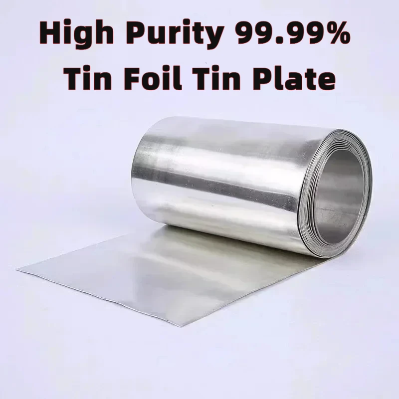 High Purity 99.99% Tin Foil Tin Plate, Custom Size Sn99.99% Tin Sheet Scientific Research, Industrial Use