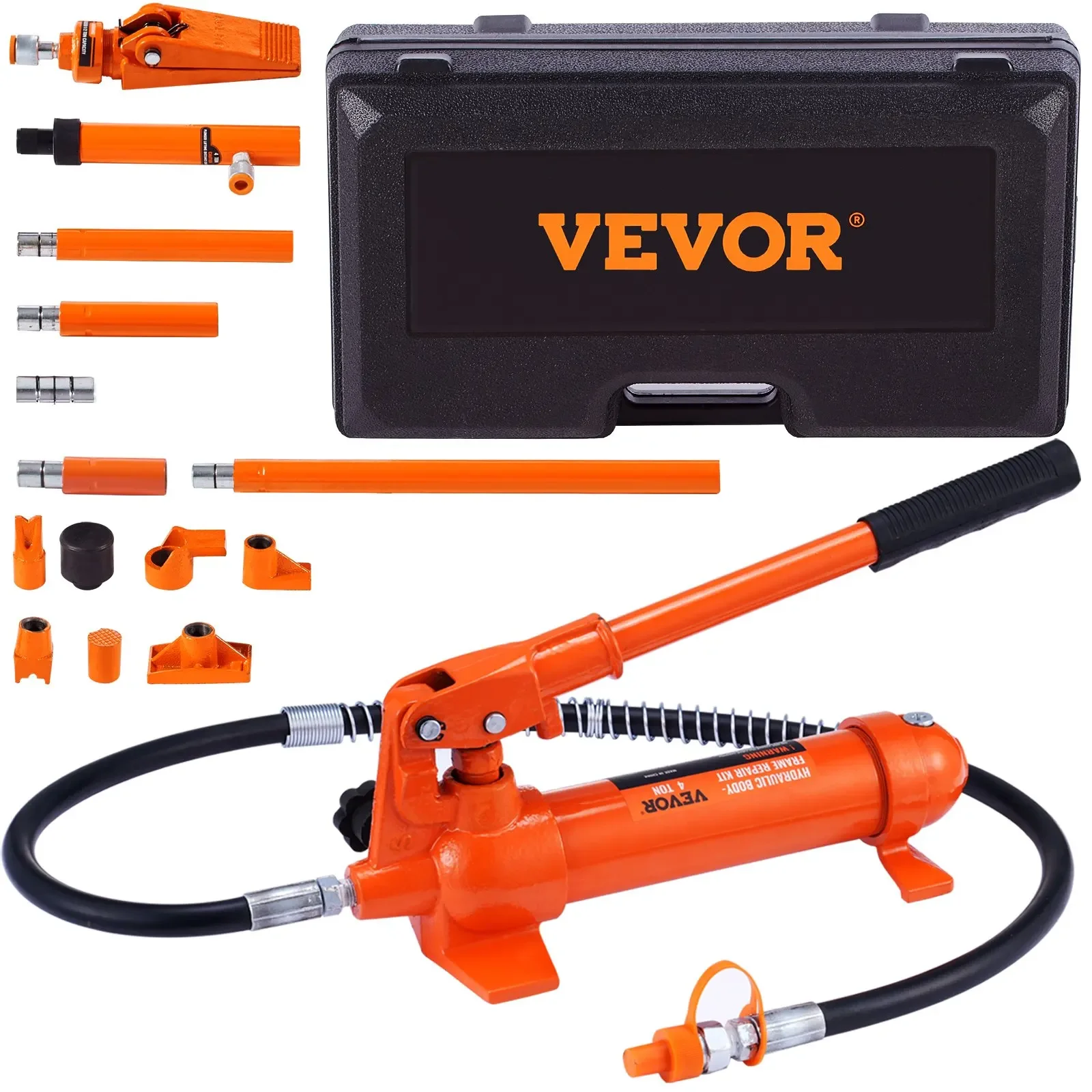 VEVOR 4 Ton Porta Power Kit, Portable Hydraulic Jack, Auto Body Frame Repair Kit with Storage Case for Car Repair Truck Farm
