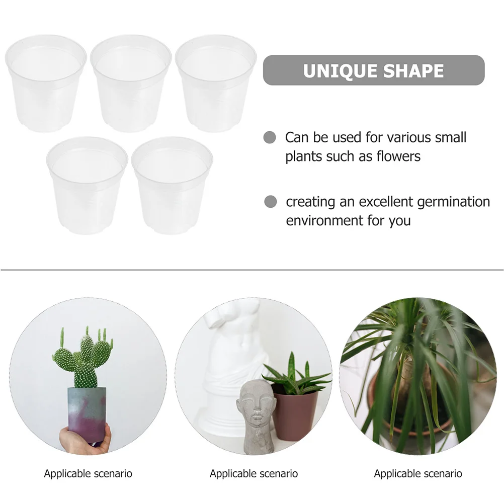 30 Stück Kindergartentöpfe aus Kunststoff mit Entwässerungslöchern für den Innen- und Außenbereich, Gartenpflanzung, Wachstumstöpfe, Blumentöpfe, Heimdekoration, Sukkulenten