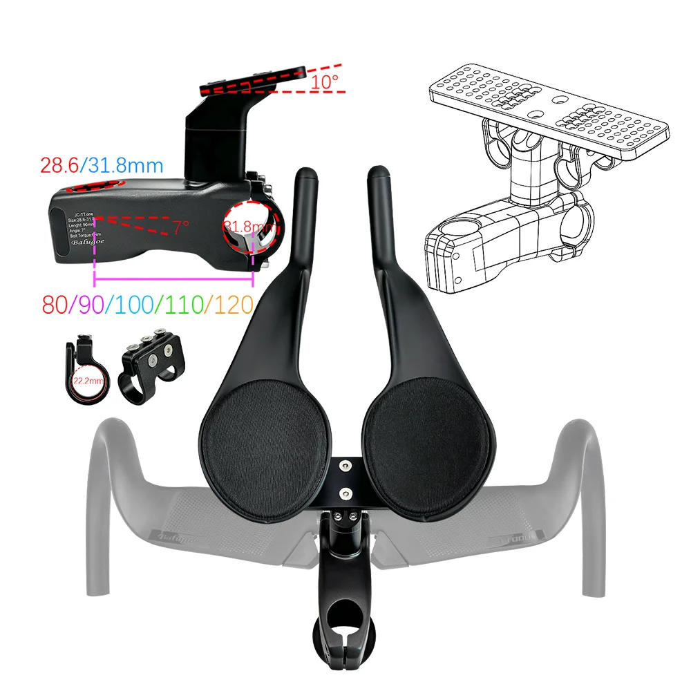 High Rigidity New BALUGOE Upgrade Retrofit Rest Handlebars Stem Height Increase Angle Carbon Fiber Mountain Road Bicycle Riser