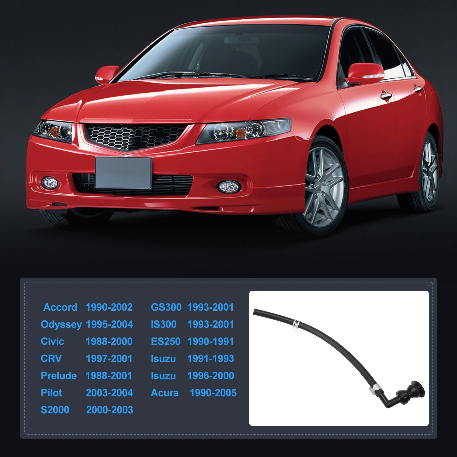 Válvula PCV 90 °   Kit de arandelas y mangueras para Honda Accord Odyssey Civic Prelude Acura Lexus Isuzu 17130-PK1-003 17139-PK1-000