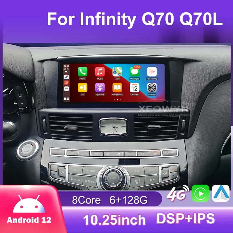 

Android 12 Car Radio Multimedia Player For Infiniti Q70 Q70L M25 M35 2013-2021 Auto Audio Tape Recorder GPS navigation Stereo