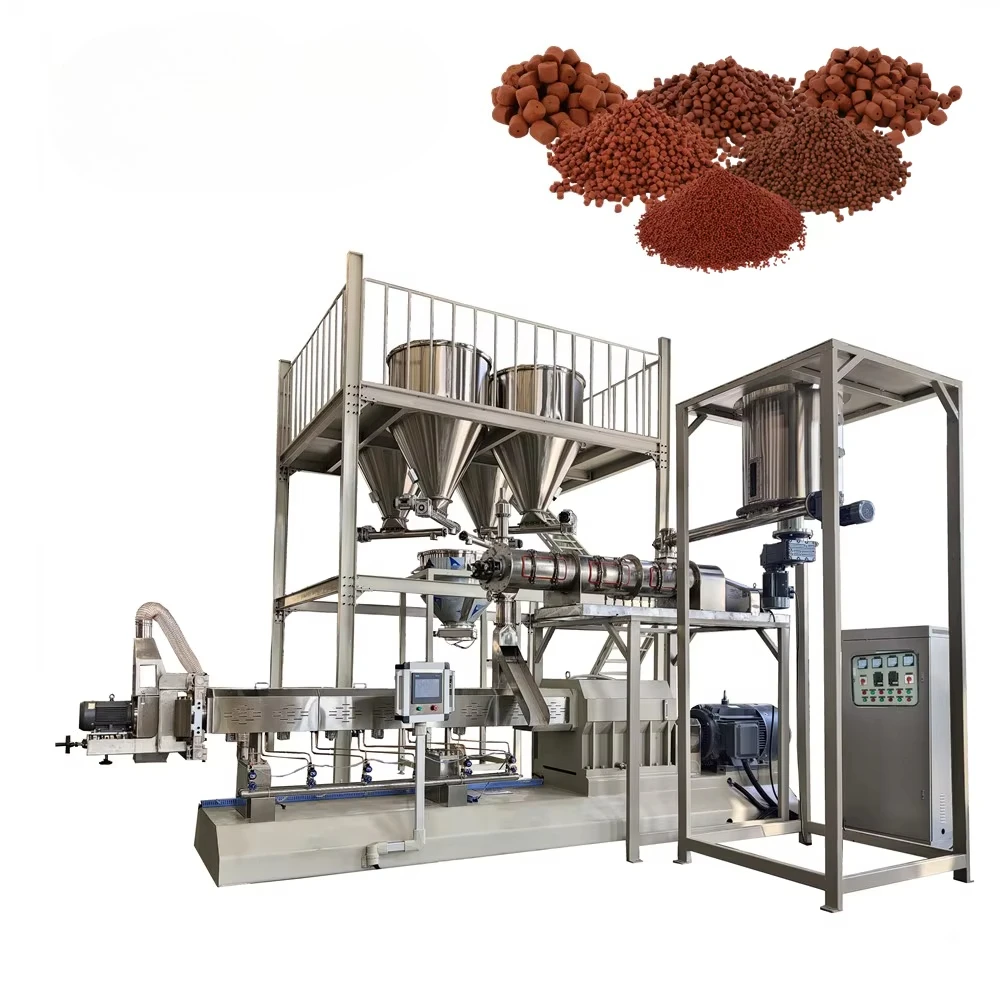 Food Processing Extruder Manufacturing Equipment Plant Production Line Pellet Floating Fish Feed Making Machine