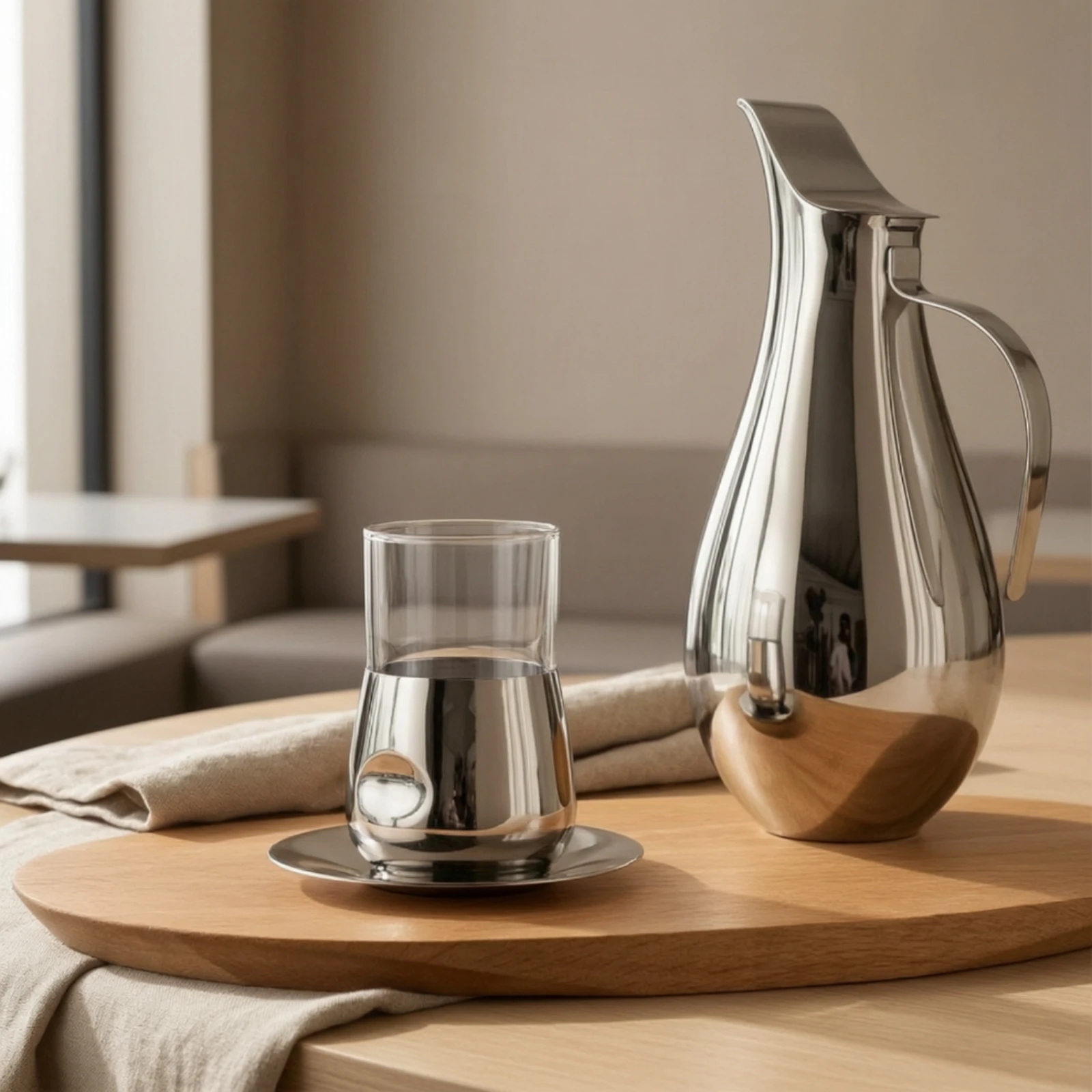Glass Teacup and Saucer Set Stainless Steel Teacup with Saucer Cups Minimalist Heat-Resistant for Hosts, Tea Service