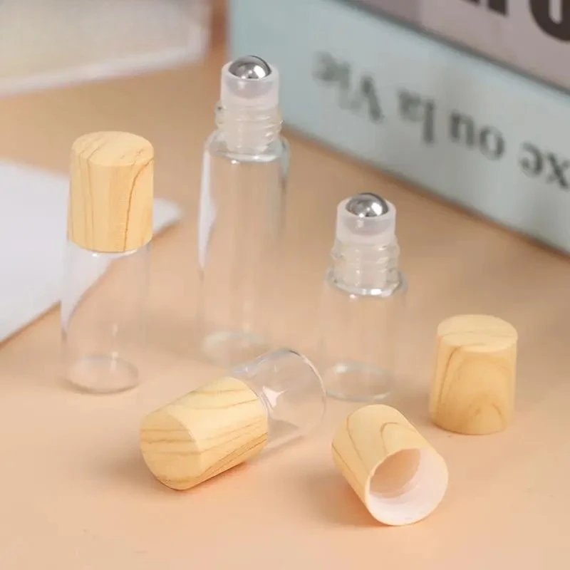 1pcs 1/2/3/5 Ml Roll On Bottle Thick Frosted Glass Perfume Bottle Refillable Empty Roller Essential Oils Vials