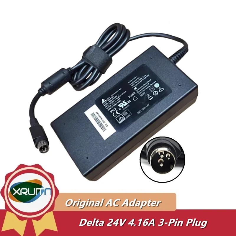 Original DELTA 24V 4.16A 100W 3-PIN MDS-100AAS24 A AC DC Adapter Charger Fits For EDAC EM11003B-240 Power Supply